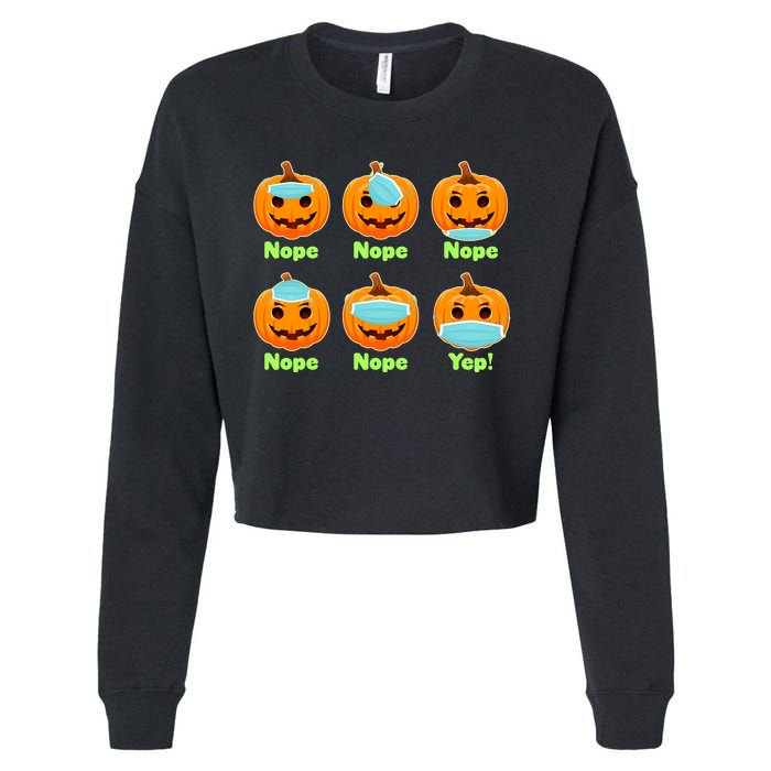 Right And Wrong Way To Wear Masks Pumpkins Cropped Pullover Crew