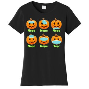 Right And Wrong Way To Wear Masks Pumpkins Women's T-Shirt