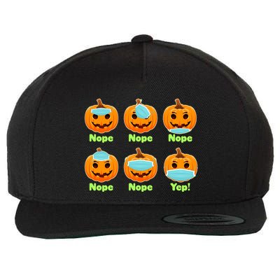 Right And Wrong Way To Wear Masks Pumpkins Wool Snapback Cap