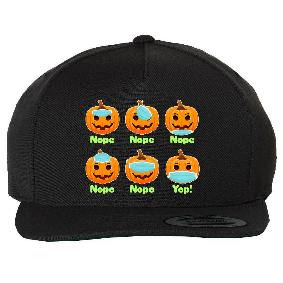Right And Wrong Way To Wear Masks Pumpkins Wool Snapback Cap