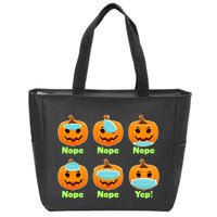 Right And Wrong Way To Wear Masks Pumpkins Zip Tote Bag