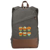 Right And Wrong Way To Wear Masks Pumpkins Cotton Canvas Backpack
