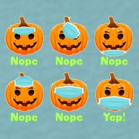 Right And Wrong Way To Wear Masks Pumpkins Sueded Cloud Jersey T-Shirt