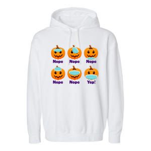 Right And Wrong Way To Wear Masks Pumpkins Garment-Dyed Fleece Hoodie