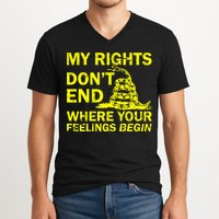 Rights Don't End Where Feelings Begin V-Neck T-Shirt