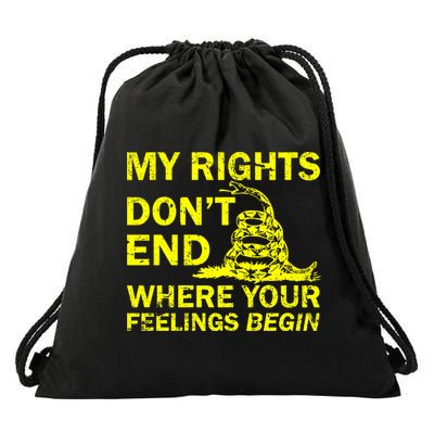 Rights Don't End Where Feelings Begin Drawstring Bag