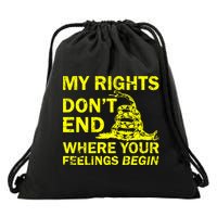 Rights Don't End Where Feelings Begin Drawstring Bag