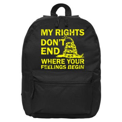 Rights Don't End Where Feelings Begin 16 in Basic Backpack