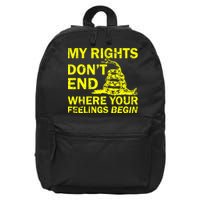 Rights Don't End Where Feelings Begin 16 in Basic Backpack