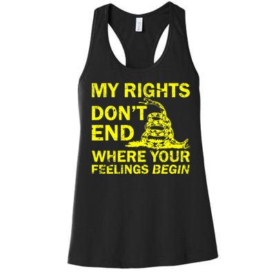 Rights Don't End Where Feelings Begin Women's Racerback Tank