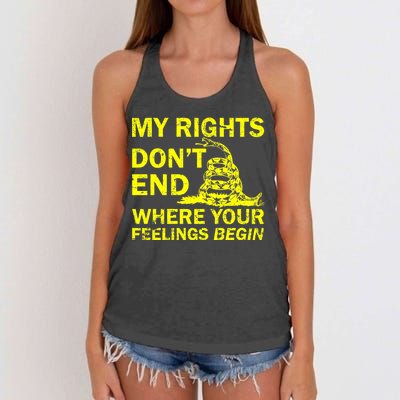 Rights Don't End Where Feelings Begin Women's Knotted Racerback Tank