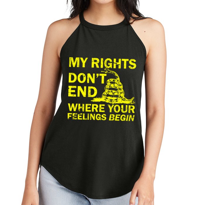 Rights Don't End Where Feelings Begin Women's Perfect Tri Rocker Tank