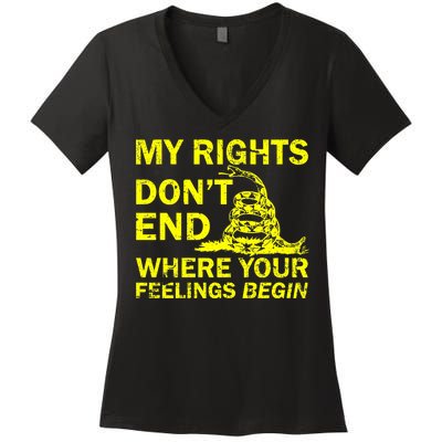 Rights Don't End Where Feelings Begin Women's V-Neck T-Shirt