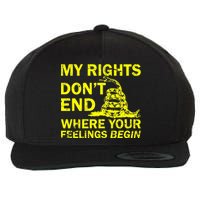 Rights Don't End Where Feelings Begin Wool Snapback Cap