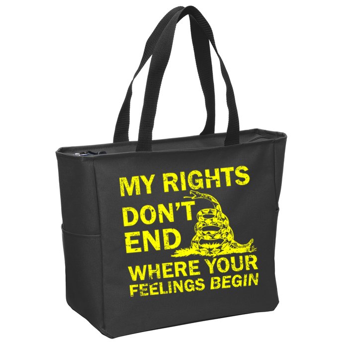 Rights Don't End Where Feelings Begin Zip Tote Bag