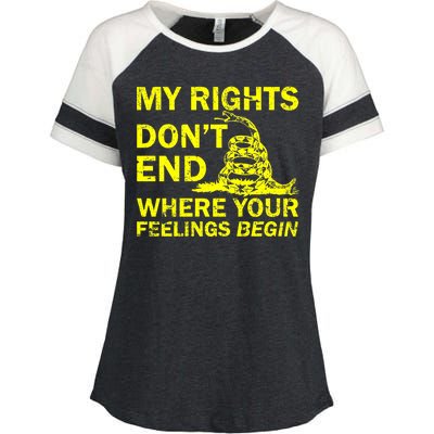 Rights Don't End Where Feelings Begin Enza Ladies Jersey Colorblock Tee