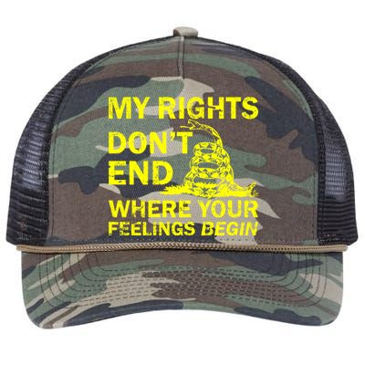 Rights Don't End Where Feelings Begin Retro Rope Trucker Hat Cap