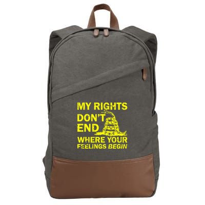 Rights Don't End Where Feelings Begin Cotton Canvas Backpack