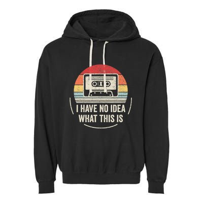 Retro I Have No Idea What This Is Kids Funny Cassette Garment-Dyed Fleece Hoodie