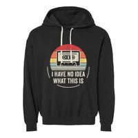 Retro I Have No Idea What This Is Kids Funny Cassette Garment-Dyed Fleece Hoodie