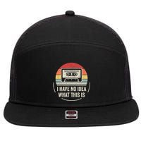 Retro I Have No Idea What This Is Kids Funny Cassette 7 Panel Mesh Trucker Snapback Hat