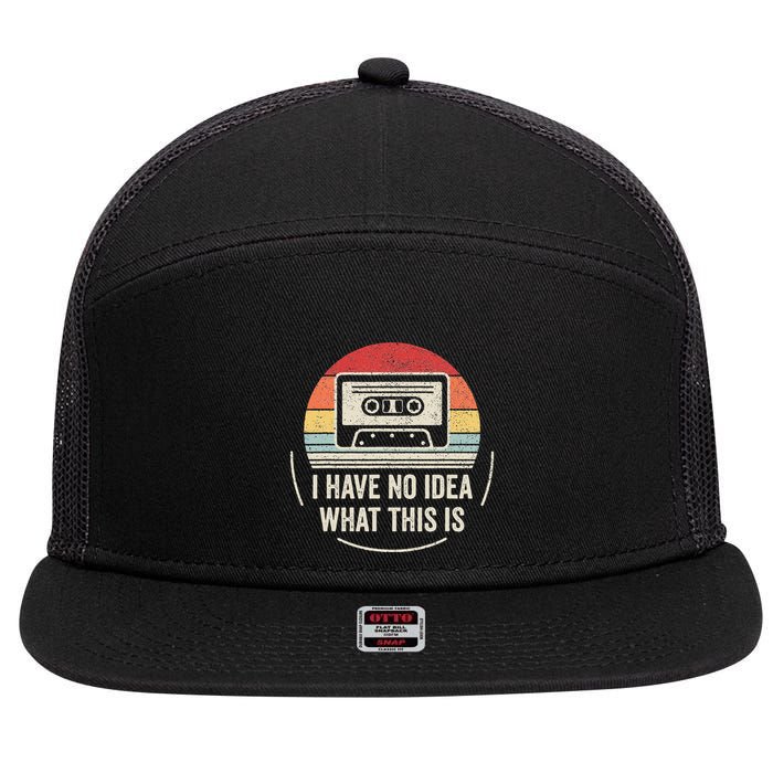 Retro I Have No Idea What This Is Kids Funny Cassette 7 Panel Mesh Trucker Snapback Hat