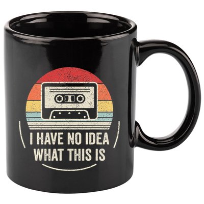 Retro I Have No Idea What This Is Kids Funny Cassette 11oz C Handle Ceramic Mug