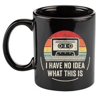 Retro I Have No Idea What This Is Kids Funny Cassette 11oz C Handle Ceramic Mug