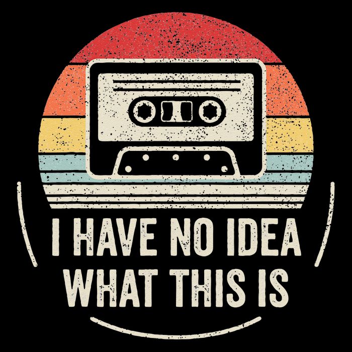 Retro I Have No Idea What This Is Kids Funny Cassette Cropped Pullover Crew