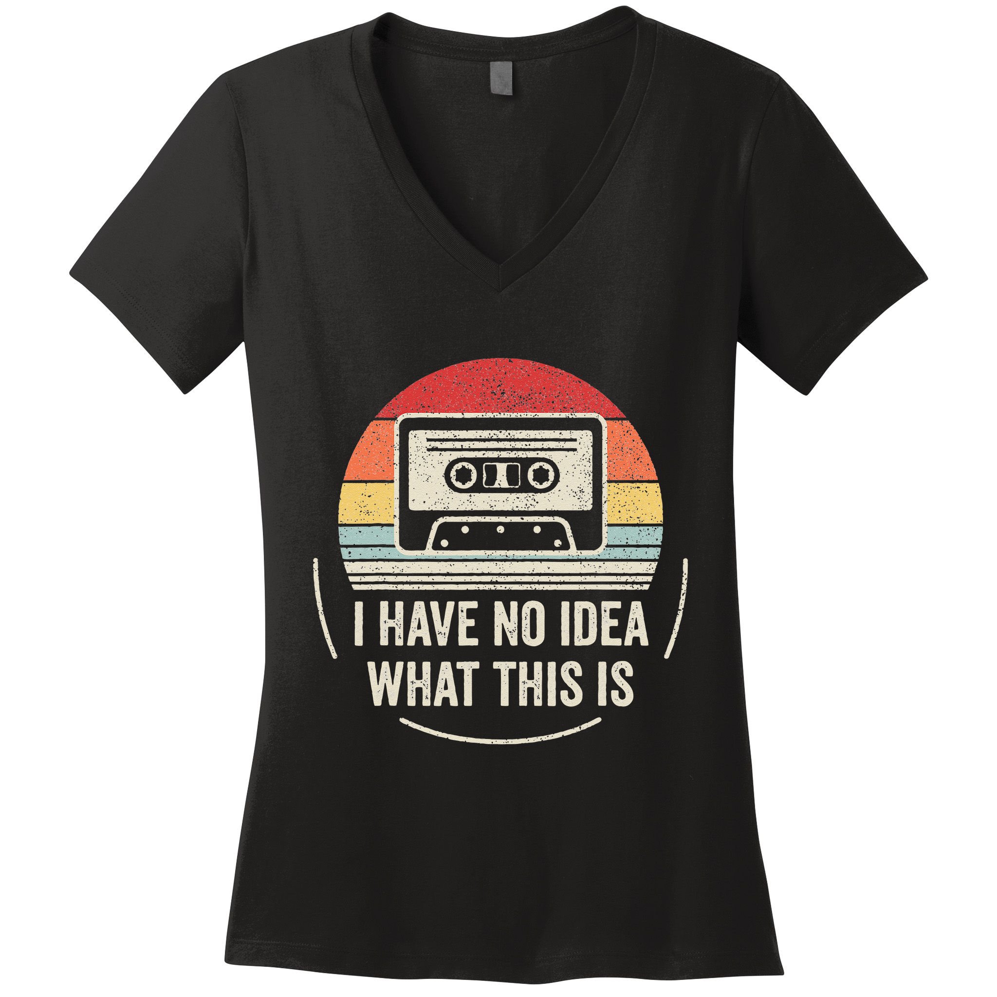 Retro I Have No Idea What This Is Kids Funny Cassette Women's V-Neck T-Shirt
