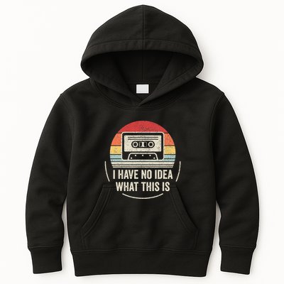 Retro I Have No Idea What This Is Kids Funny Cassette Kids Hoodie