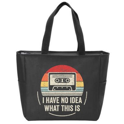 Retro I Have No Idea What This Is Kids Funny Cassette Zip Tote Bag