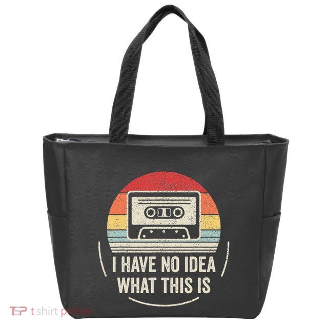 Retro I Have No Idea What This Is Kids Funny Cassette Zip Tote Bag