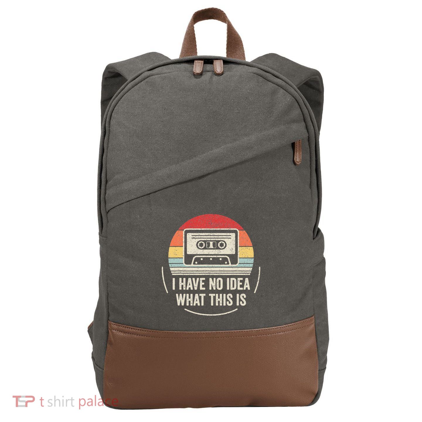 Retro I Have No Idea What This Is Kids Funny Cassette Cotton Canvas Backpack