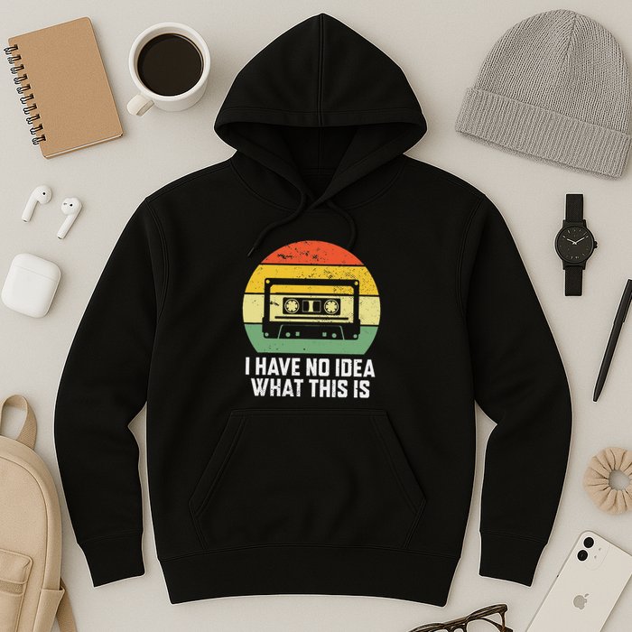 Retro I Have No Idea What This Is Funny Cassette Hoodie
