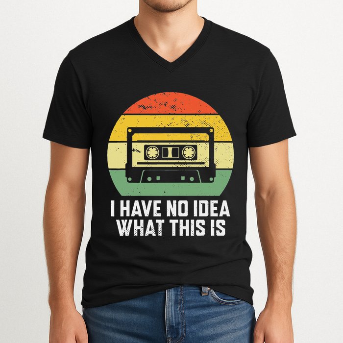 Retro I Have No Idea What This Is Funny Cassette V-Neck T-Shirt