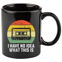 Retro I Have No Idea What This Is Funny Cassette 11oz C Handle Ceramic Mug