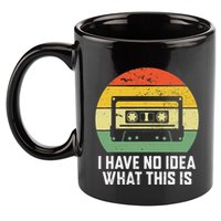 Retro I Have No Idea What This Is Funny Cassette 11oz C Handle Ceramic Mug