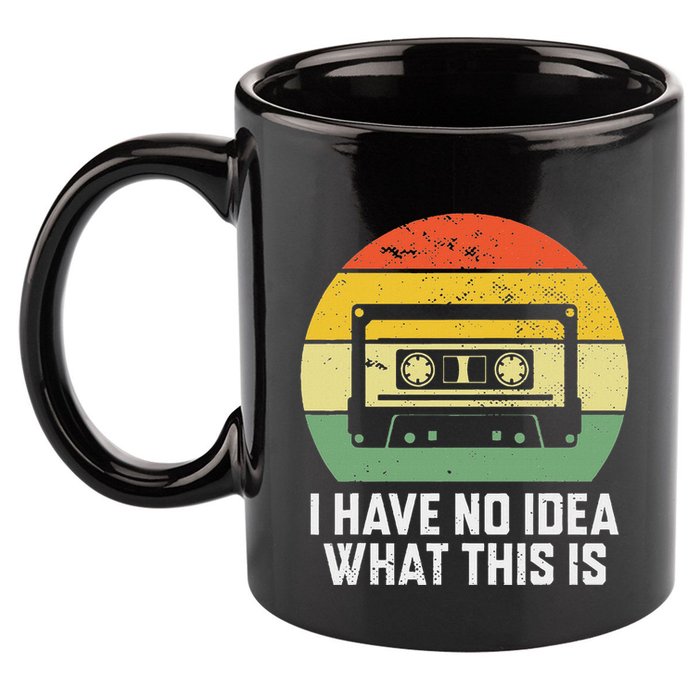 Retro I Have No Idea What This Is Funny Cassette 11oz C Handle Ceramic Mug