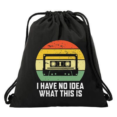 Retro I Have No Idea What This Is Funny Cassette Drawstring Bag