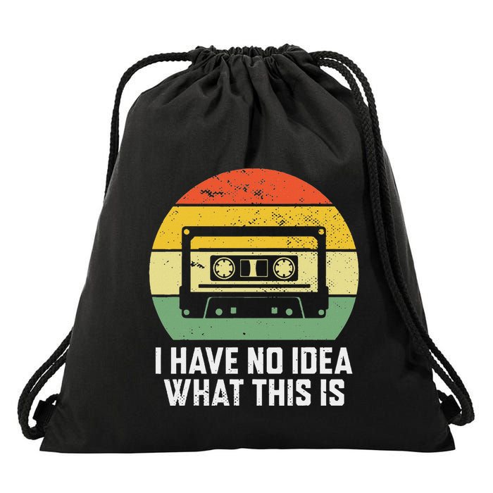 Retro I Have No Idea What This Is Funny Cassette Drawstring Bag