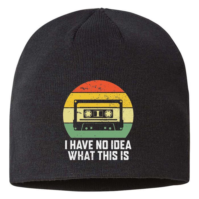 Retro I Have No Idea What This Is Funny Cassette Sustainable Beanie