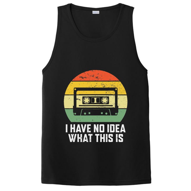 Retro I Have No Idea What This Is Funny Cassette PosiCharge Competitor Tank
