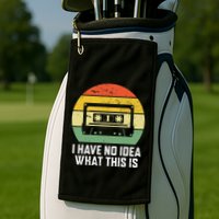Retro I Have No Idea What This Is Funny Cassette Golf Towel