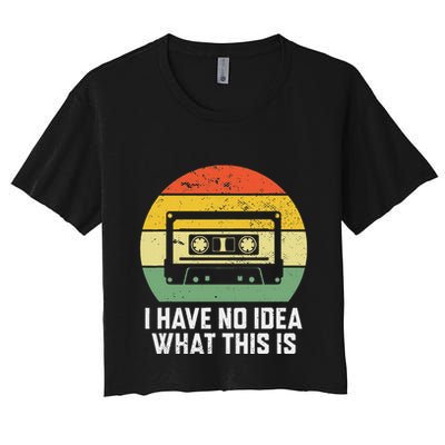 Retro I Have No Idea What This Is Funny Cassette Crop Top
