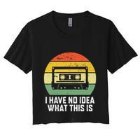 Retro I Have No Idea What This Is Funny Cassette Crop Top