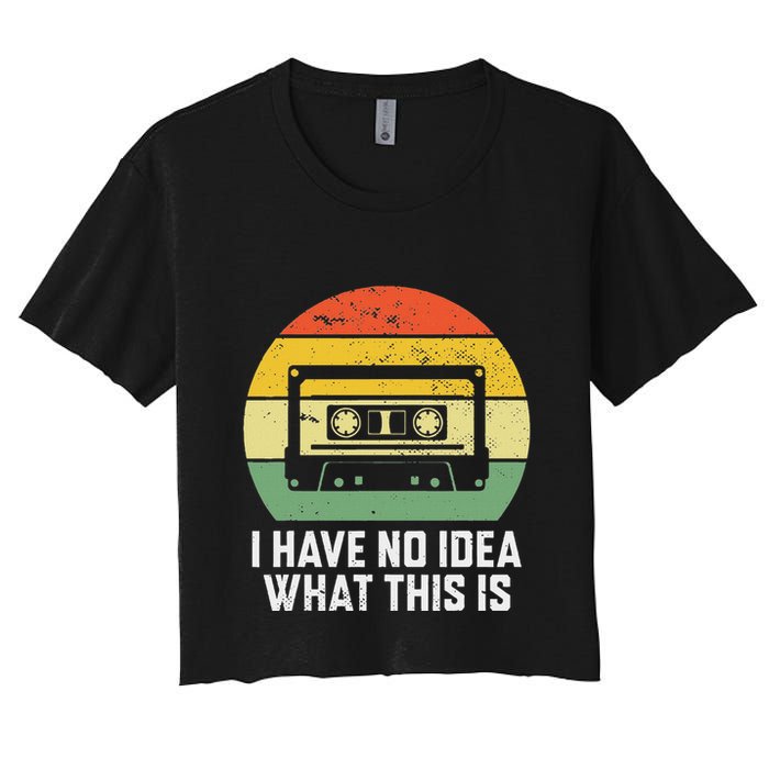 Retro I Have No Idea What This Is Funny Cassette Crop Top