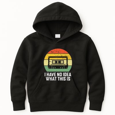 Retro I Have No Idea What This Is Funny Cassette Kids Hoodie