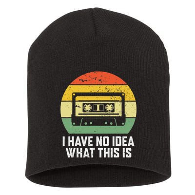 Retro I Have No Idea What This Is Funny Cassette Short Acrylic Beanie