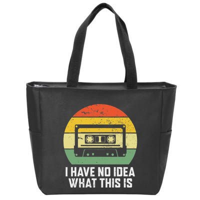 Retro I Have No Idea What This Is Funny Cassette Zip Tote Bag